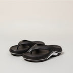Women's Black White Chunky Platform Flip-Flop Sandals