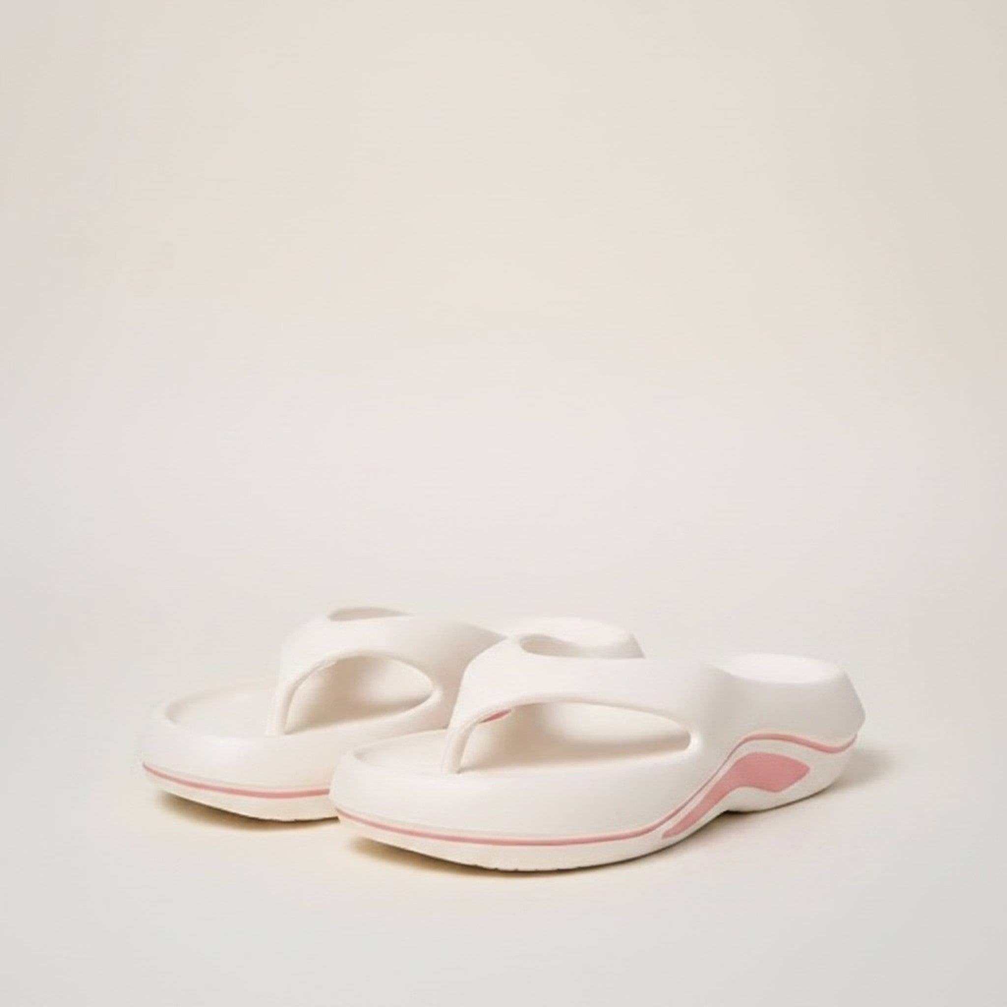 White Platform Cushioned Summer Flip Flop Sandals