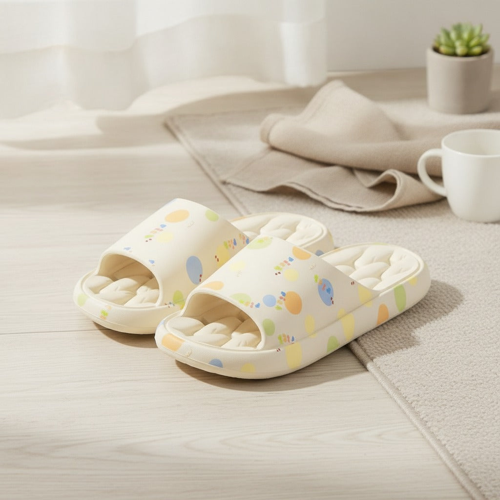 Playful Polka Dot Cloud Slides – apparel accessories (view 2)