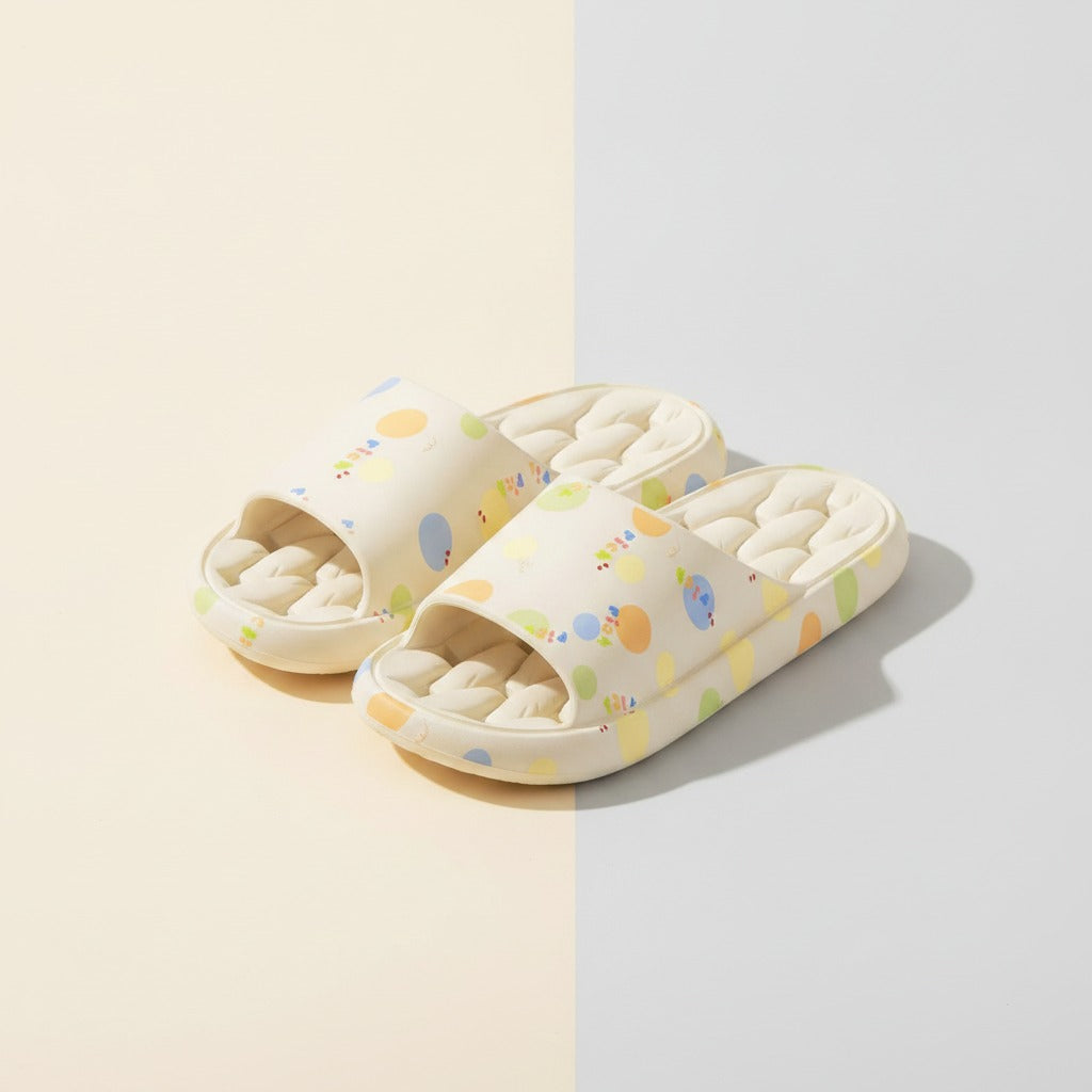 Playful Polka Dot Cloud Slides – apparel accessories (view 1)