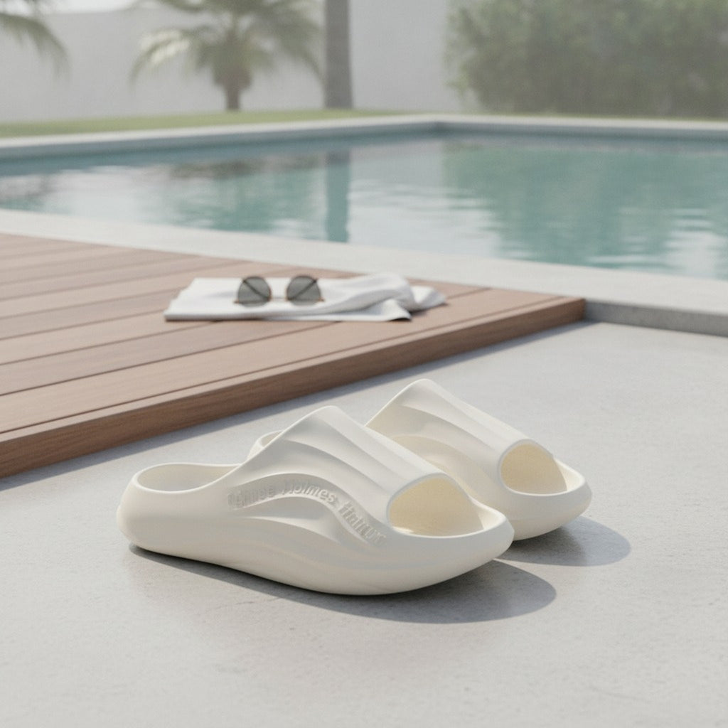 White EVA Soft Non-Squeak Comfort Slides