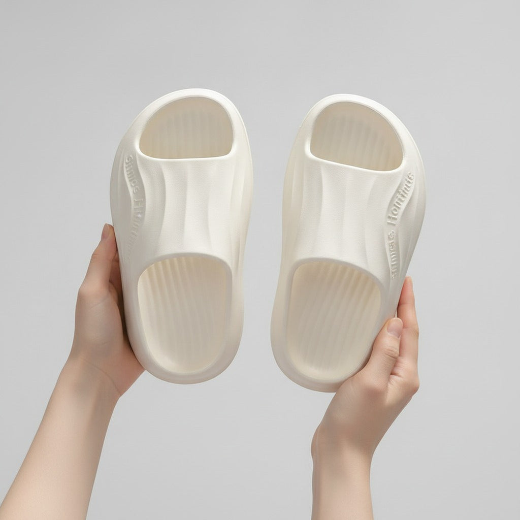 White EVA Soft Non-Squeak Comfort Slides