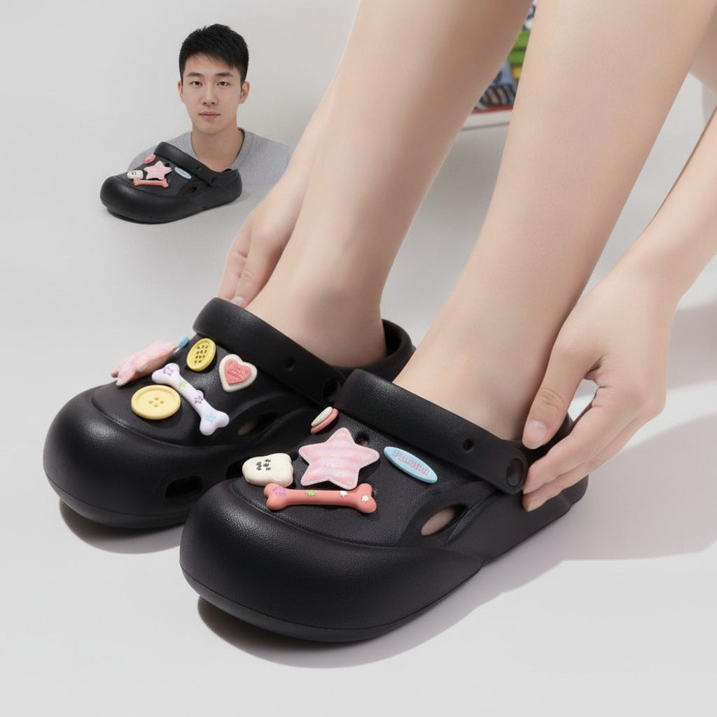 Black EVA Integrated Molding Comfortable Silent Clogs