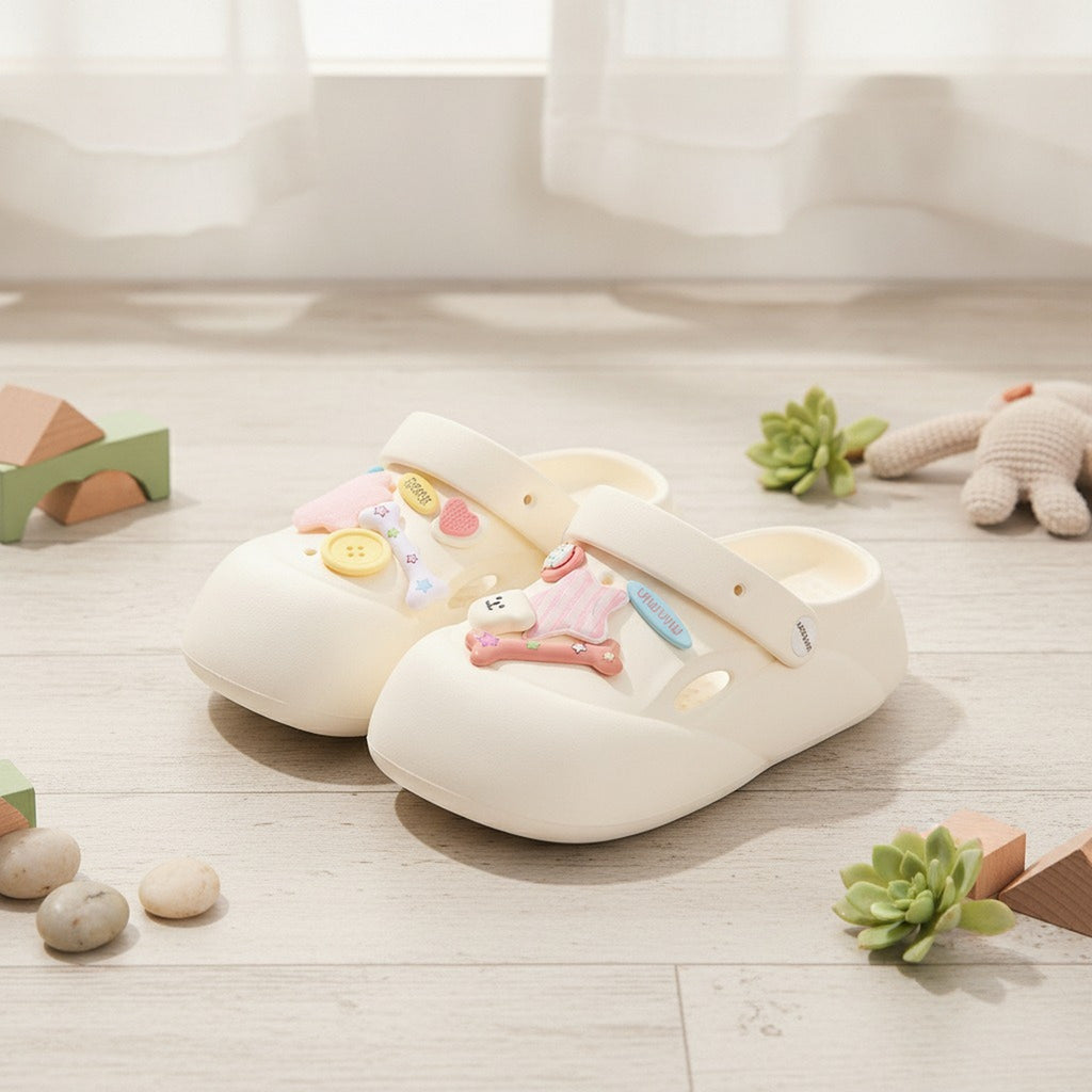 White EVA One-Piece Soft Non-Slip Thick Sole Clogs