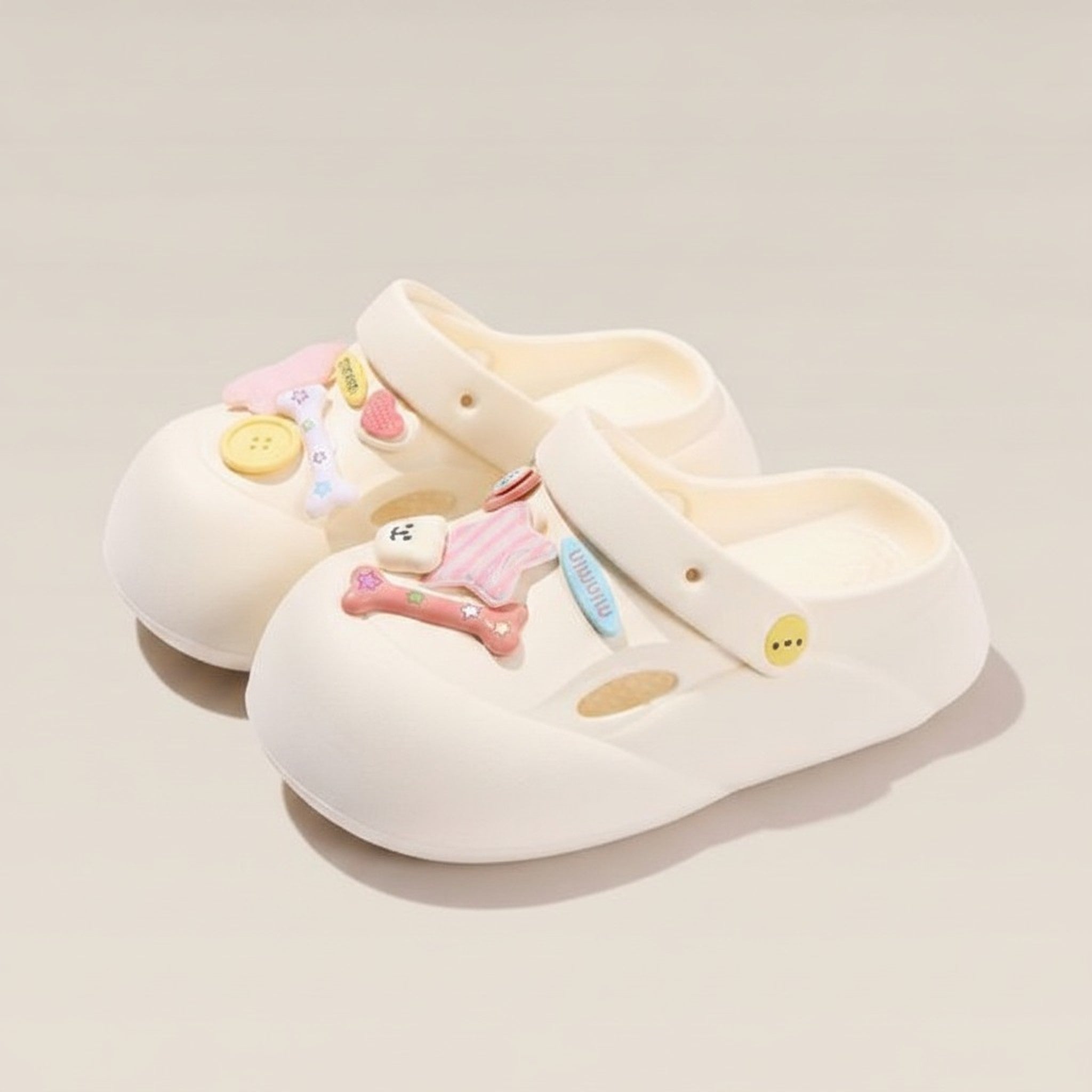 White EVA One-Piece Soft Non-Slip Thick Sole Clogs
