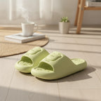 Soft Green Bear Design Cloud Slippers