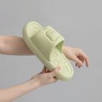 Soft Green Bear Design Cloud Slippers