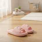 Soft & Elastic Pink Anti-Odor Bear Slippers