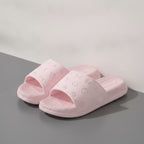 ROUNE Pink Soft Comfortable Silent House Slippers