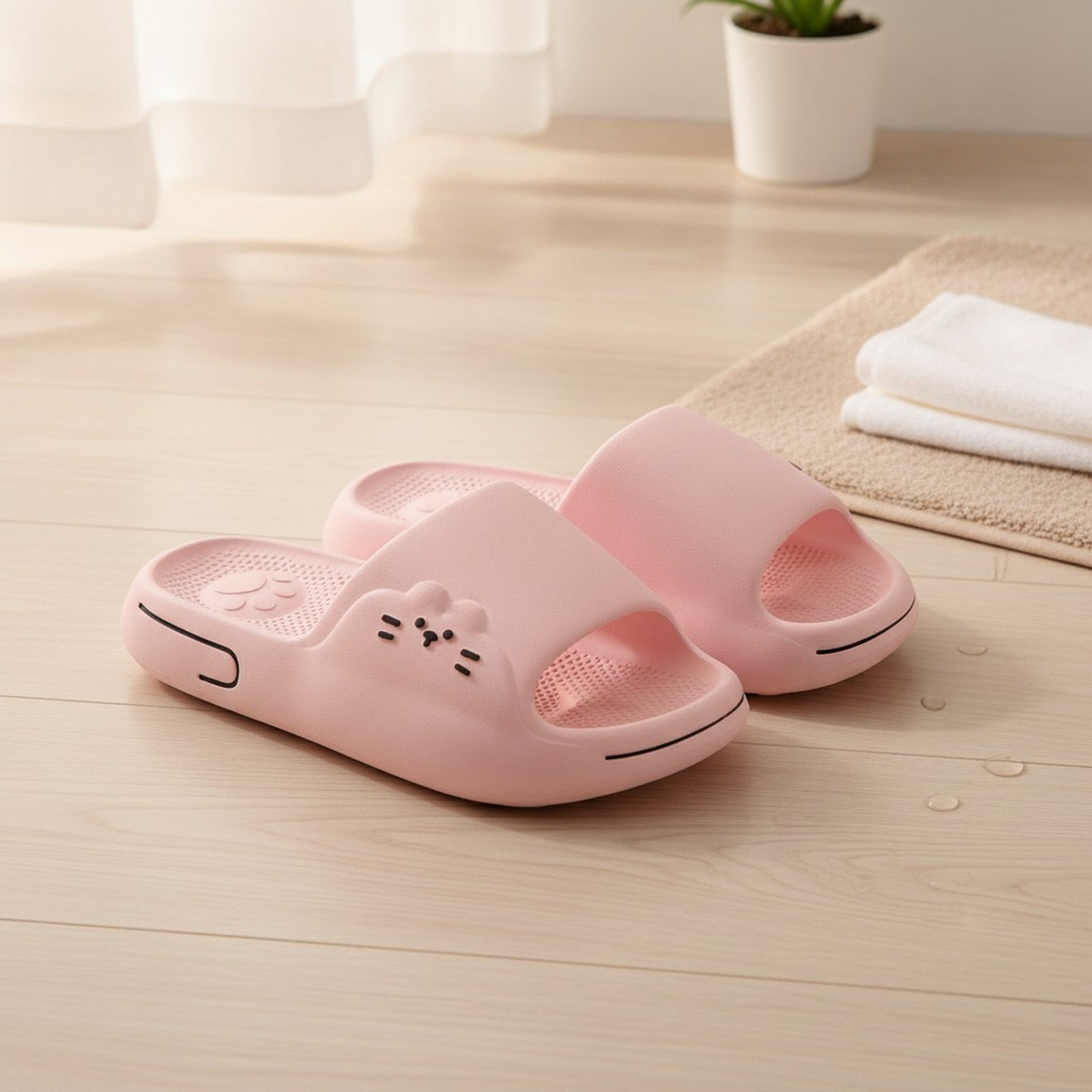 Pink Ultra-Soft Cloud Cute Animal Slippers