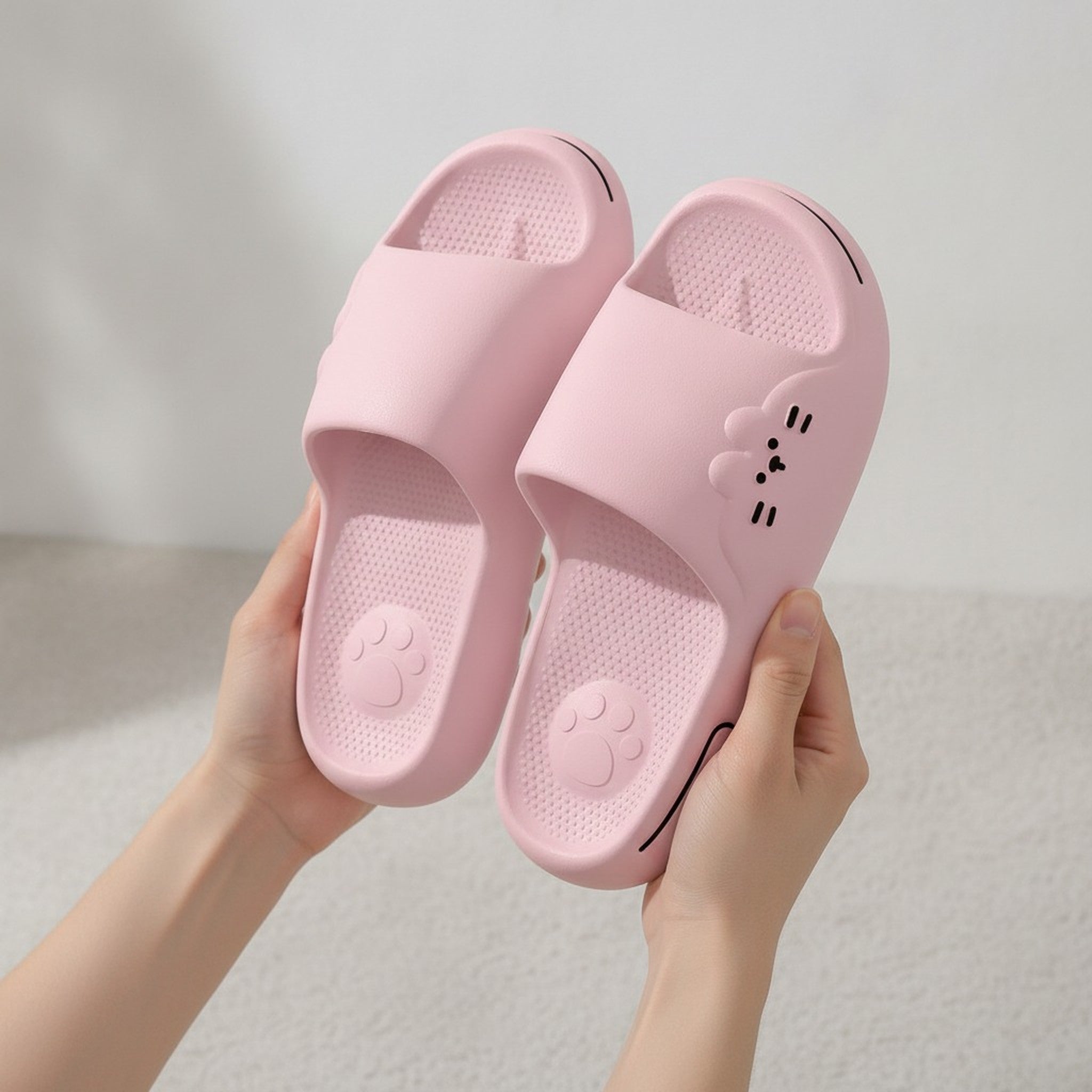 Pink Ultra-Soft Cloud Cute Animal Slippers