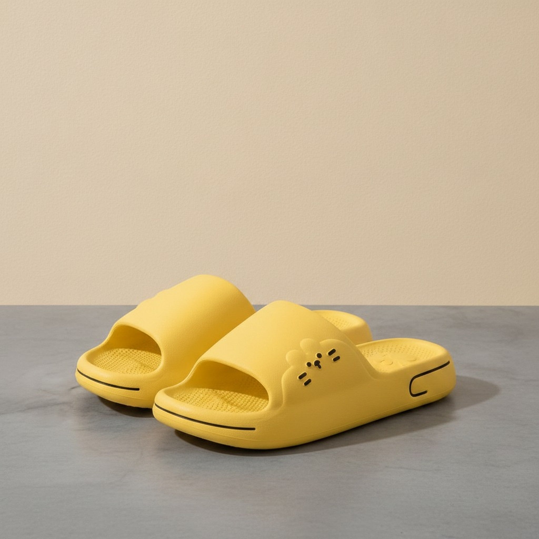 Cute Yellow Cloud Comfort Paw Print Slide Slippers