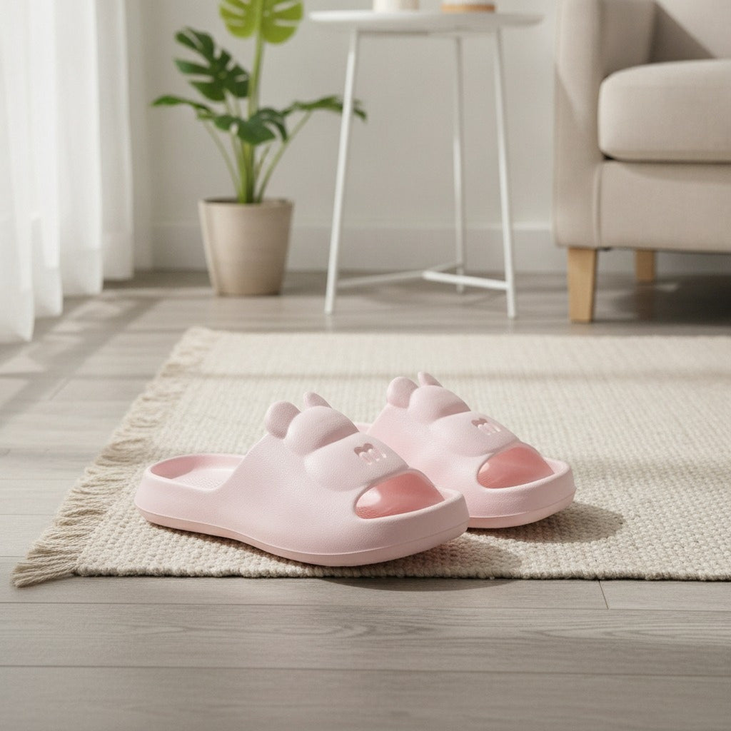 Cute Pink Cartoon Bear Cloud Slippers