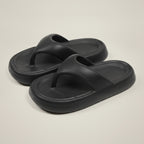 Black Ultra Soft Cushioned Platform Flip-Flops