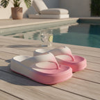 Chunky White Gradient Platform Flip Flops