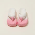 Chunky White Gradient Platform Flip Flops