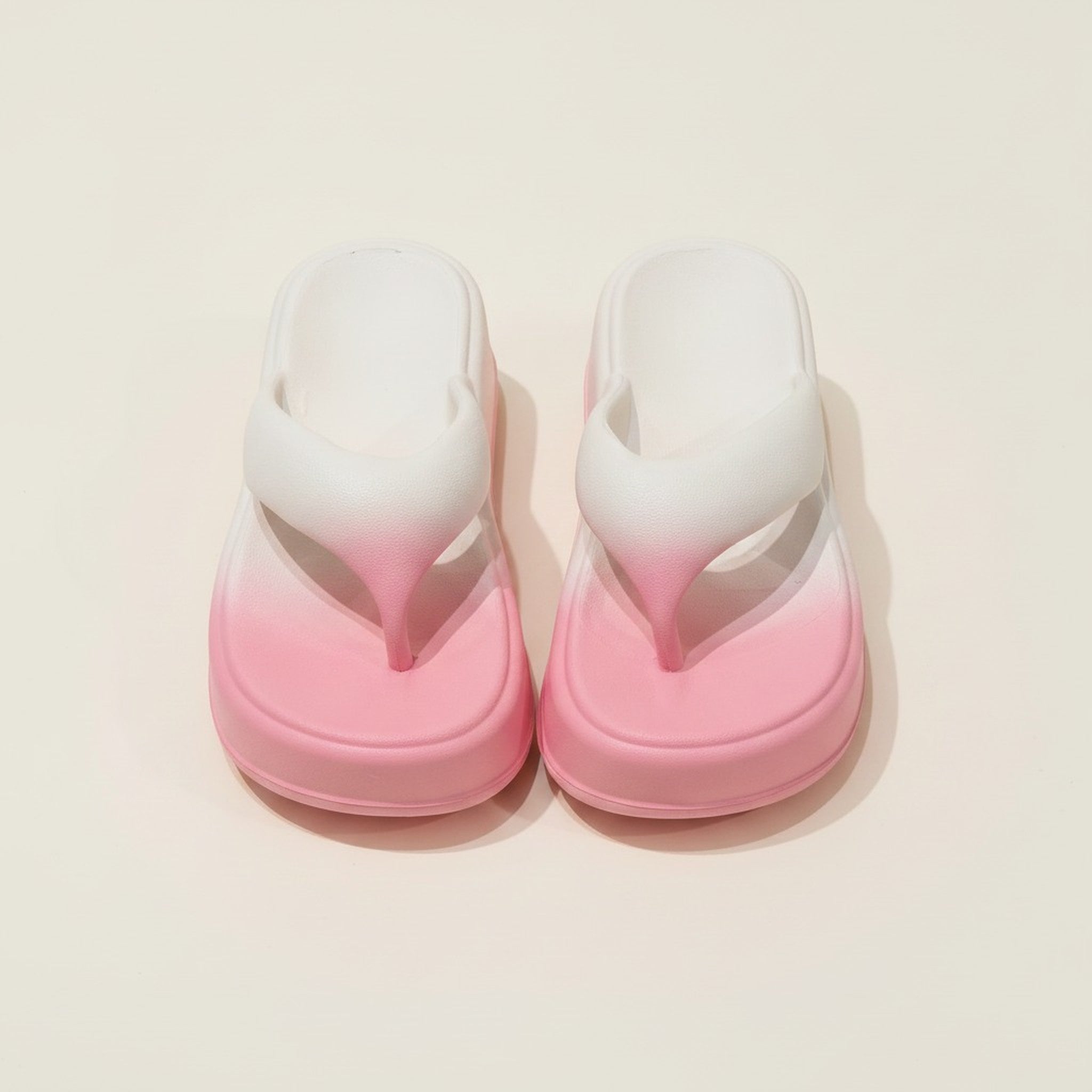 Chunky White Gradient Platform Flip Flops