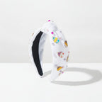 Padded Headband With Charm Embellishments - White – hair accessories (view 1)
