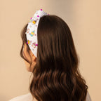Padded Headband With Charm Embellishments - White – hair accessories (view 3)