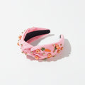 Carrot Beaded Padded Headband - Pink