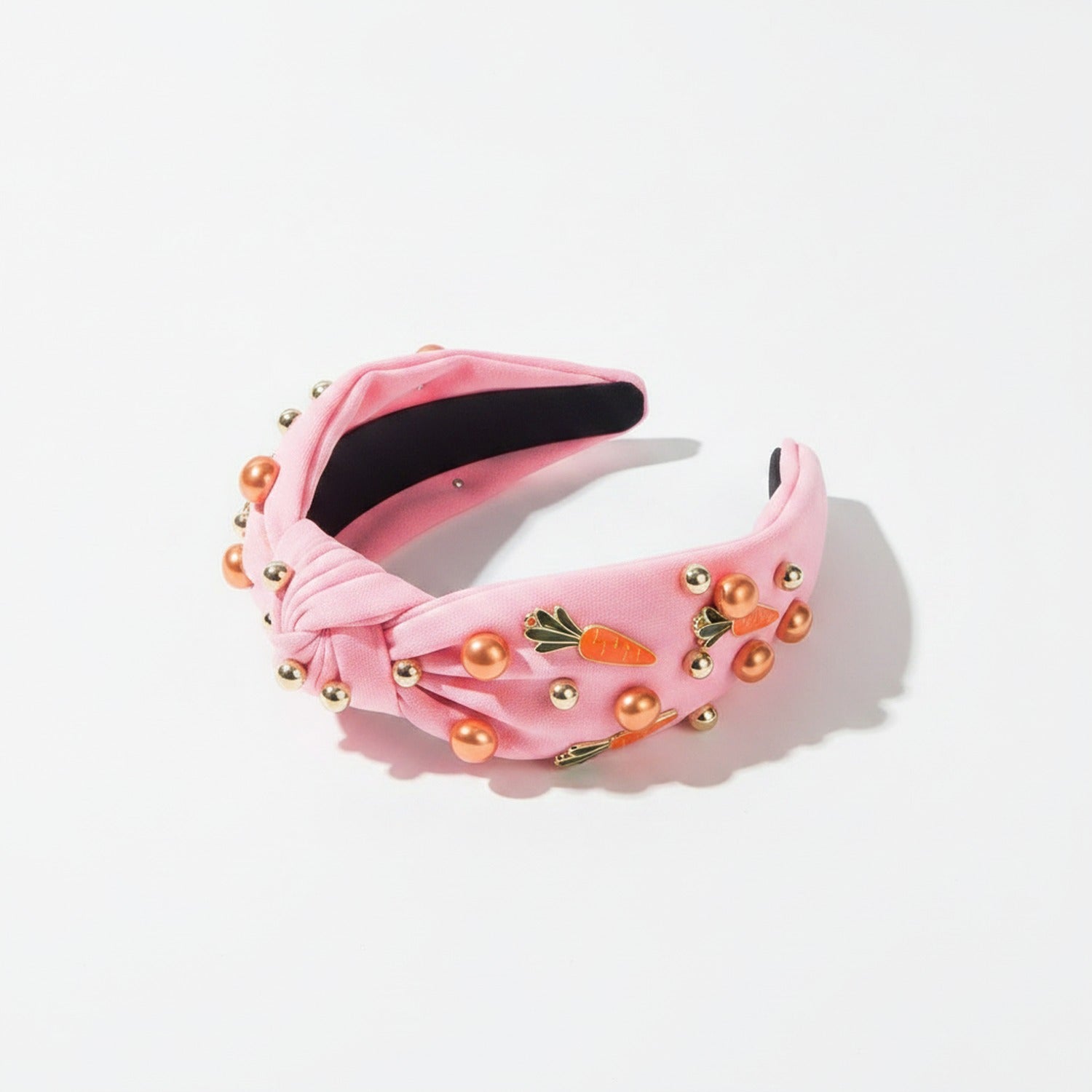 Carrot Beaded Padded Headband - Pink