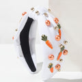 Carrot Beaded Padded Headband - White – hair accessories (view 1)
