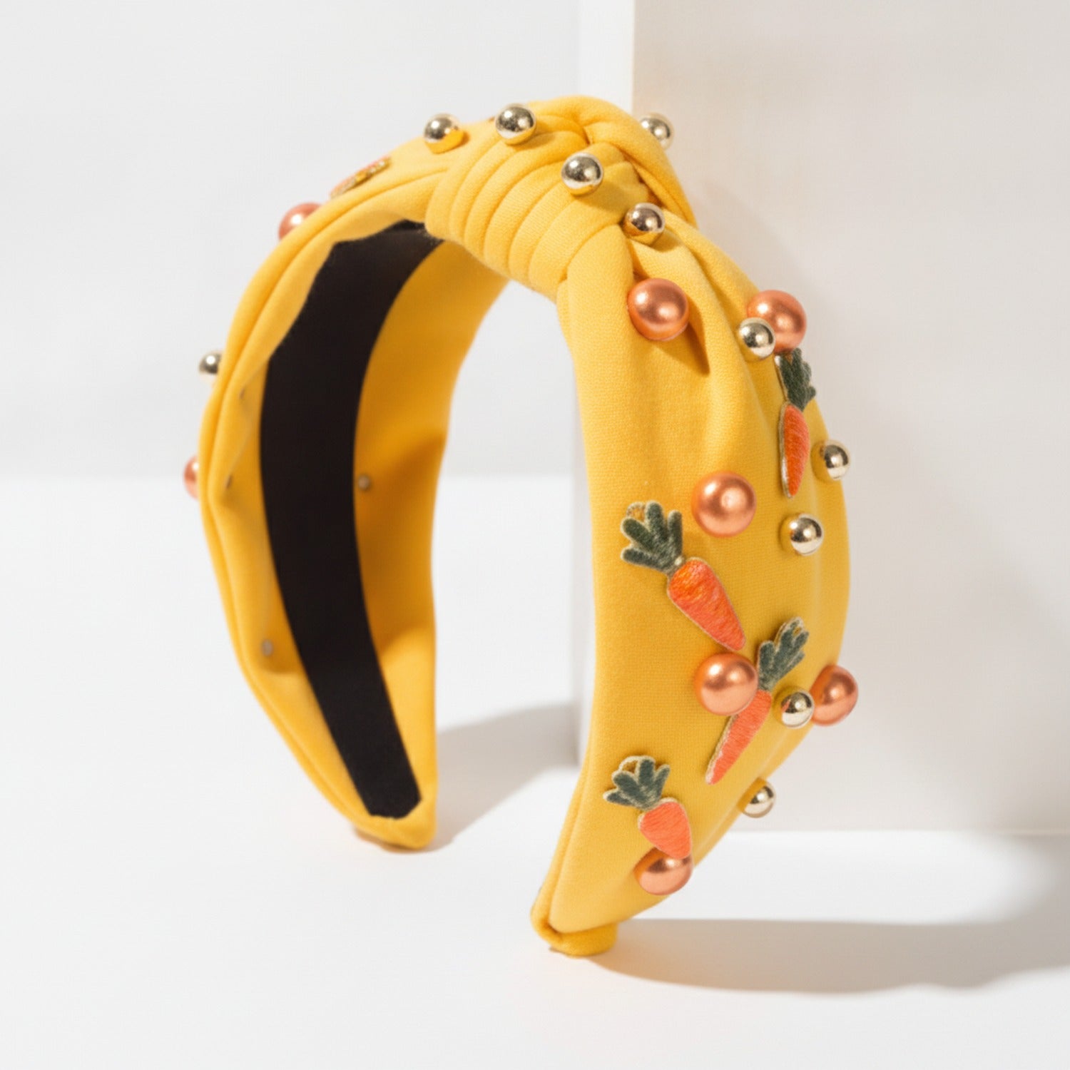 Carrot Beaded Padded Headband - Yellow