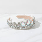 Iridescent Teardrop Rhinestone Crown Headband – hair accessories (view 2)