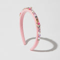 Pearl Beaded Rhinestone Headband - Pink