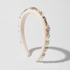 Pearl Beaded Rhinestone Headband - White – hair accessories (view 1)