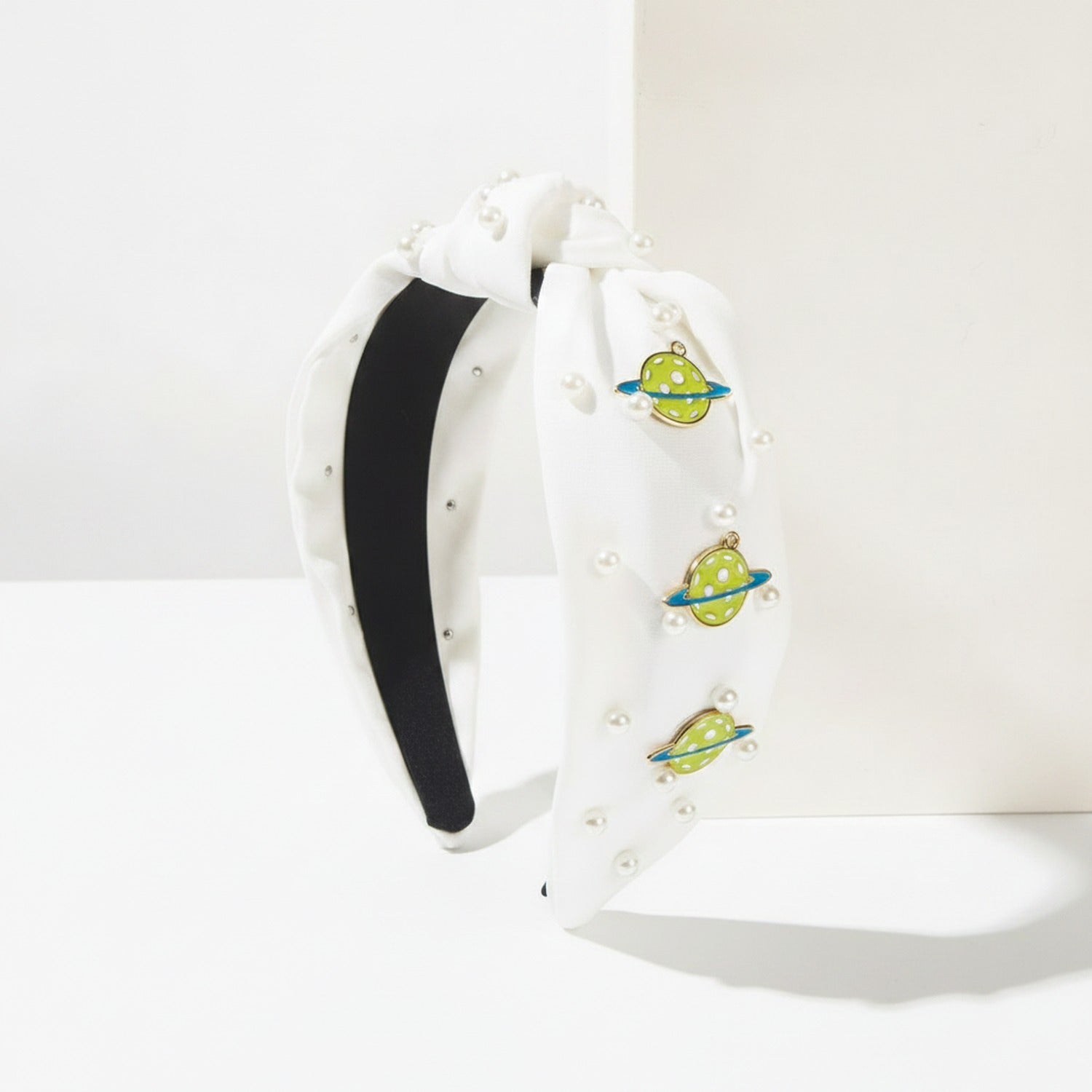 White Pearl Padded Headband With Beach Ball Charms