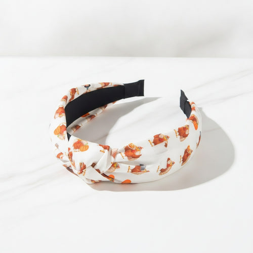 Autumn Leaves Padded Headband With Black Bow