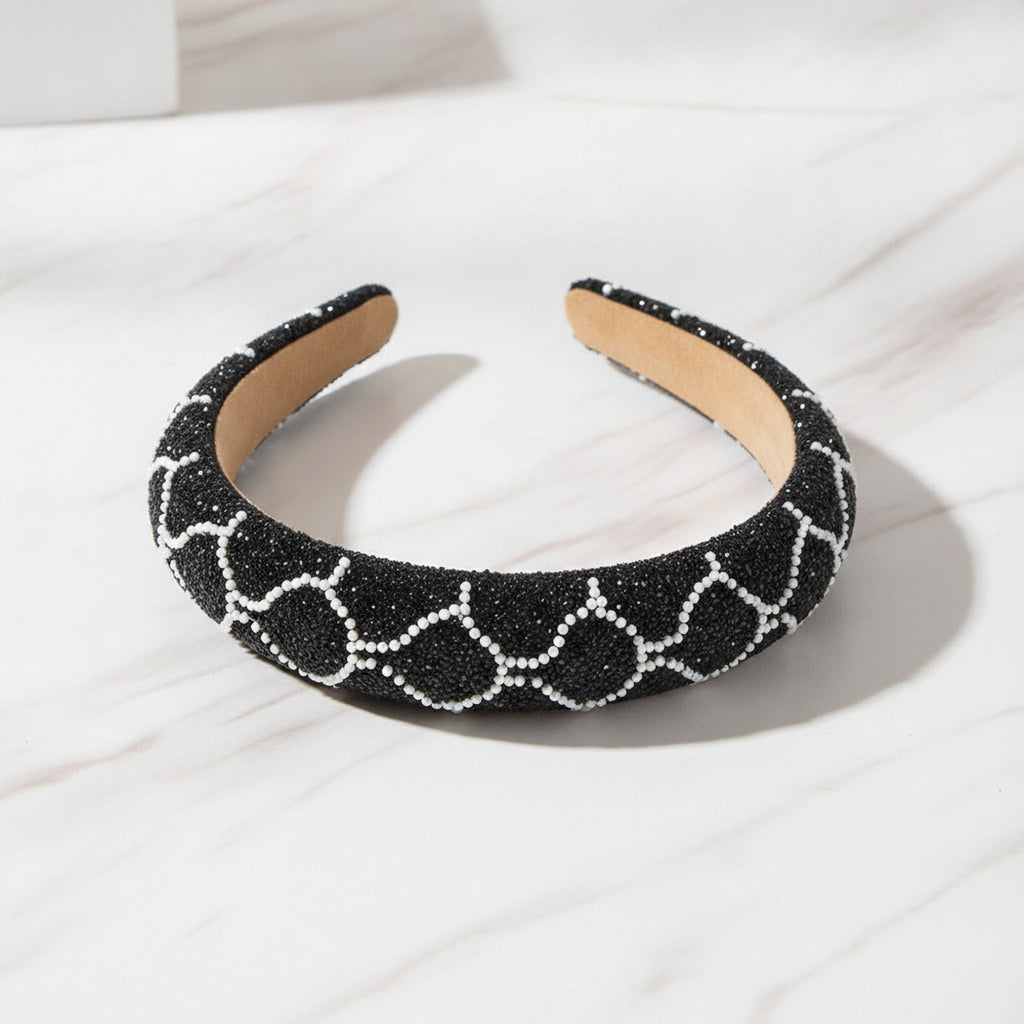 Glitter Padded Headband Sparkle - Black