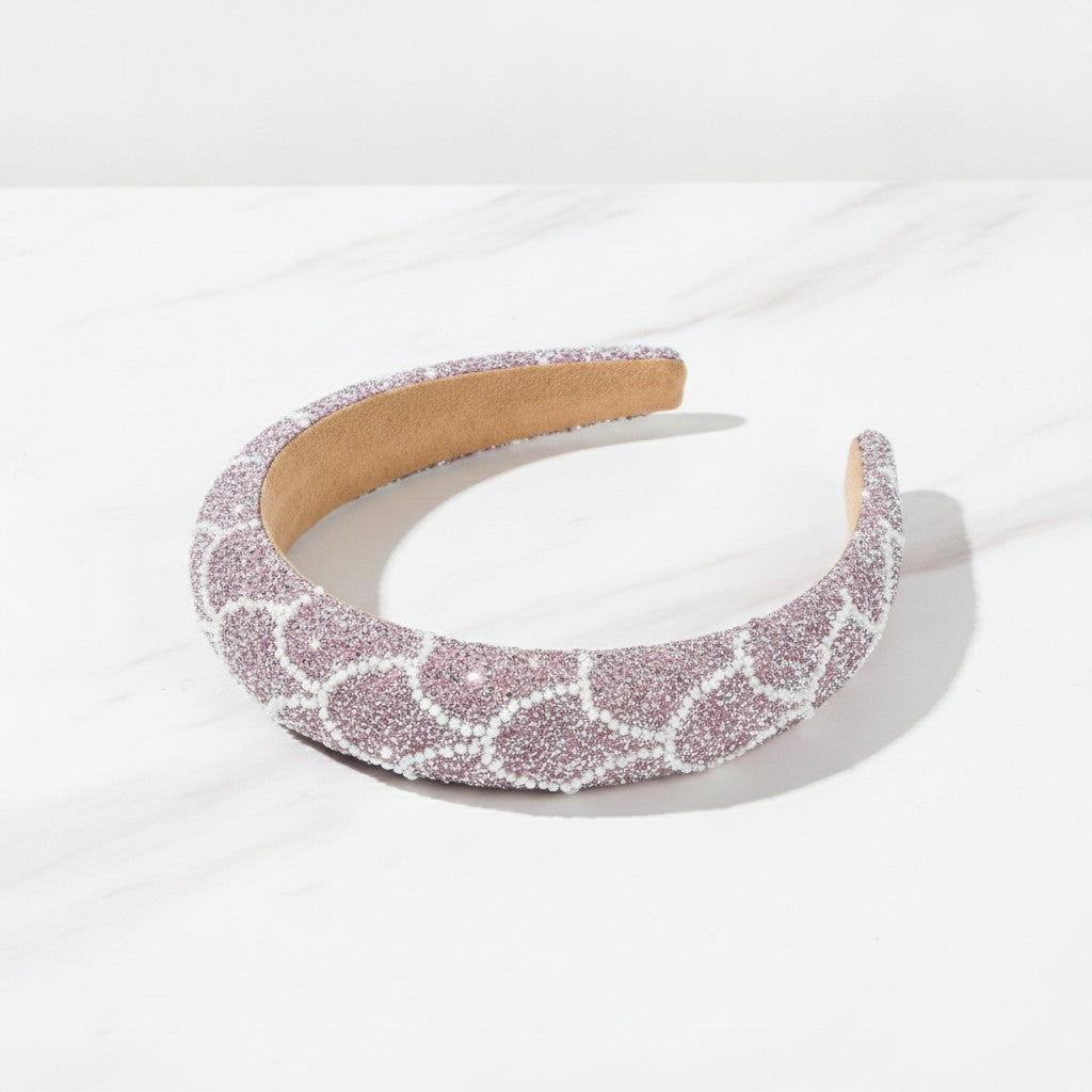 Glitter Padded Headband Sparkle - Pink – hair accessories (view 3)