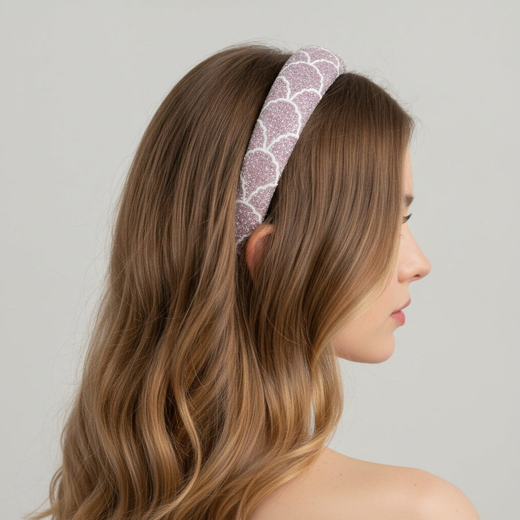 Glitter Padded Headband Sparkle - Pink – hair accessories (view 2)