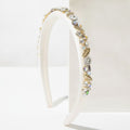 Padded Headband With Rhinestone Embellishments - White