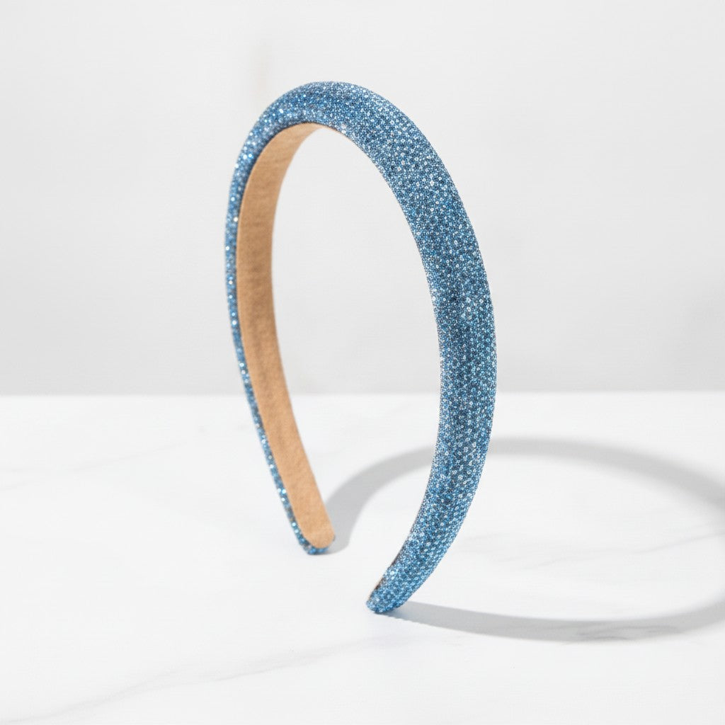 Glitter Padded Headband - Blue – hair accessories (view 3)