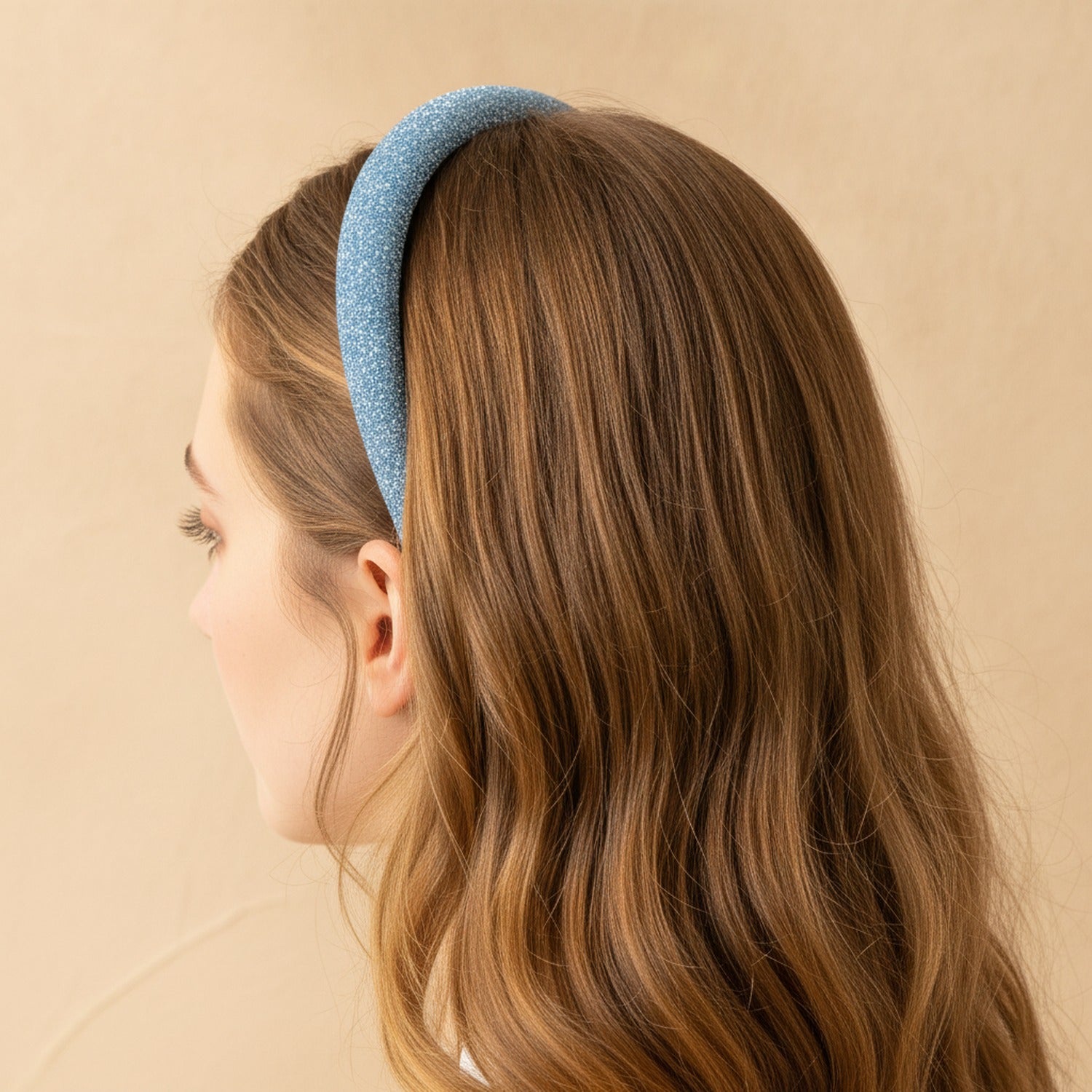 Glitter Padded Headband - Blue – hair accessories (view 2)