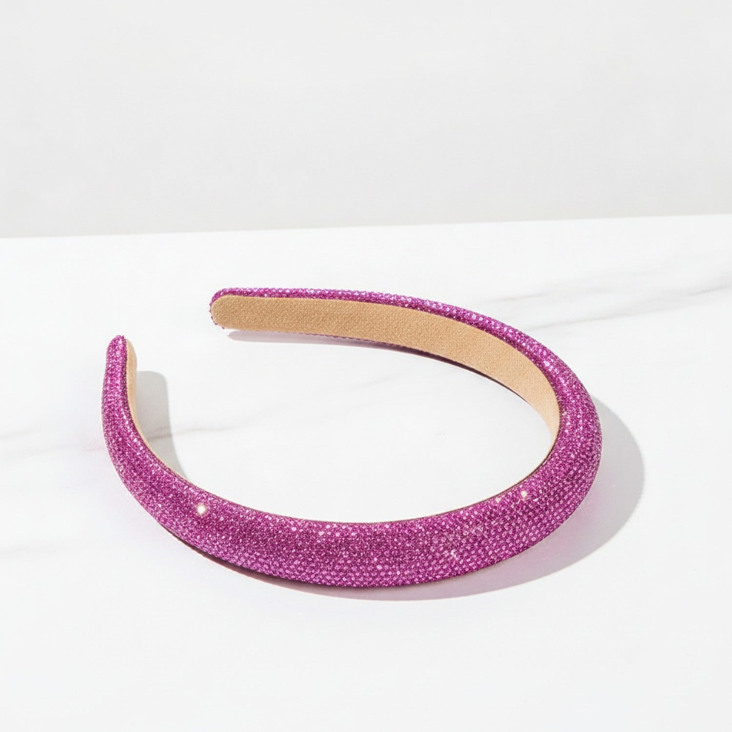 Glitter Padded Headband - Mauve