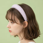 Beaded Pearl Padded Headband - Purple