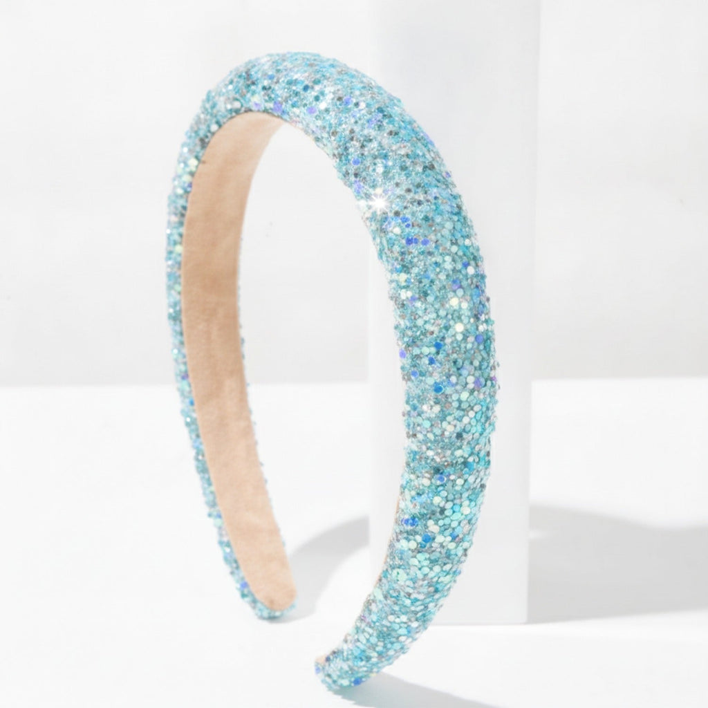 Glitter Sparkle Padded Headband - Blue – hair accessories (view 1)