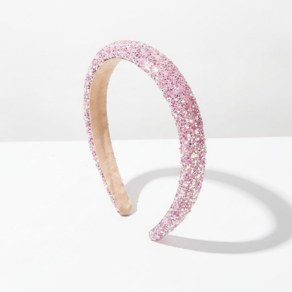 Glitter Sparkle Padded Headband - Pink