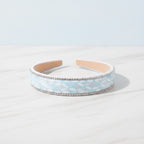 Rhinestone Padded Headband With Print - Blue – hair accessories (view 2)