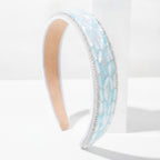 Rhinestone Padded Headband With Print - Blue – hair accessories (view 1)