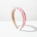 Rhinestone Padded Headband With Print - Pink