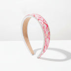 Rhinestone Padded Headband With Print - Pink