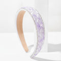 Rhinestone Padded Headband With Print - Purple – hair accessories (view 1)