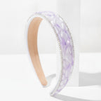 Rhinestone Padded Headband With Print - Purple – hair accessories (view 1)