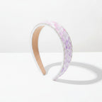 Rhinestone Padded Headband With Print - Purple