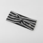 Ribbed Knit Headwrap With Bow - Deep Gray